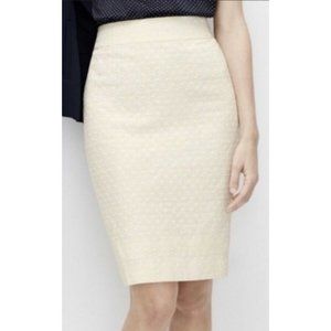New $89 Ann Taylor Cream Polka Dots Pencil Skirt Lined Women’s Size 2